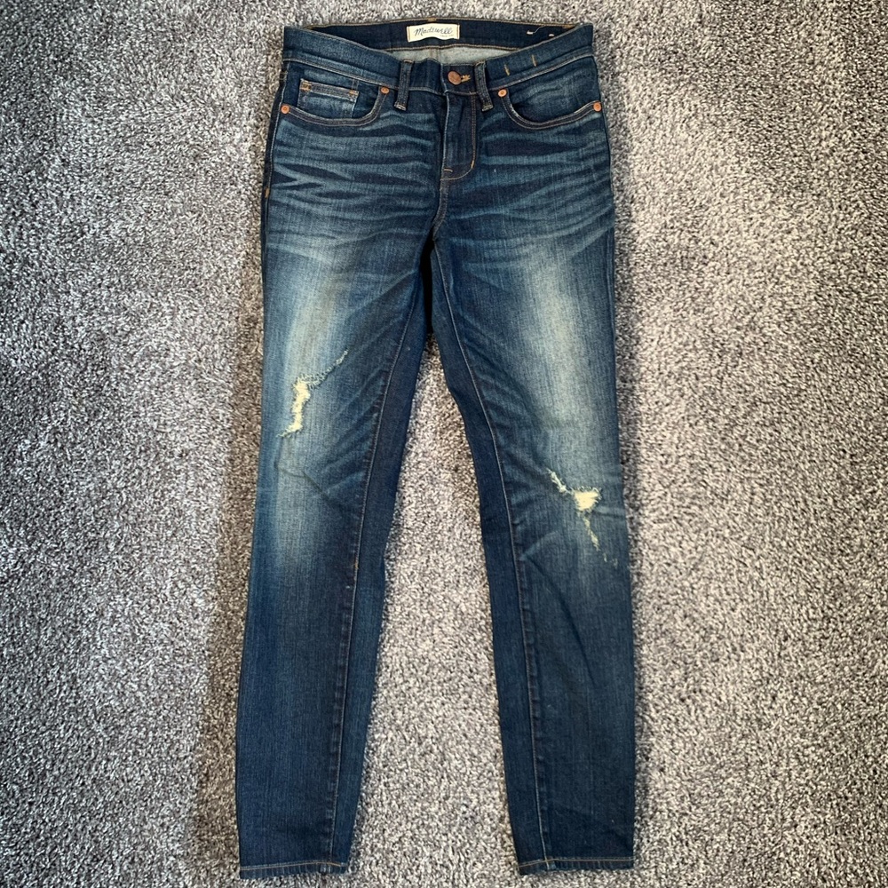 Womens Madewell dark wash skinny skinny jeans